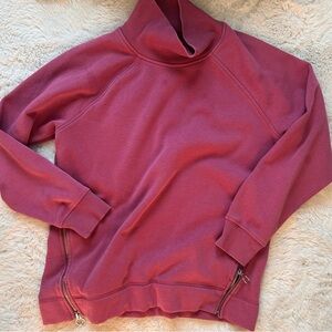 Athleta Pink Crew Turtleneck Funnel Neck Sweatshirt